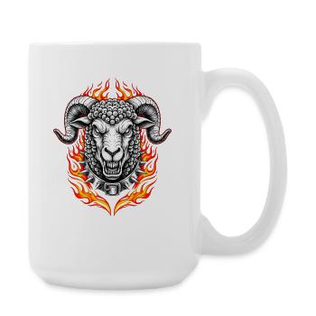 Heavy Metal Osterparty Rocker Ostern Ei Osterhase - Große Tasse 440 ml - Weiß - Rechts