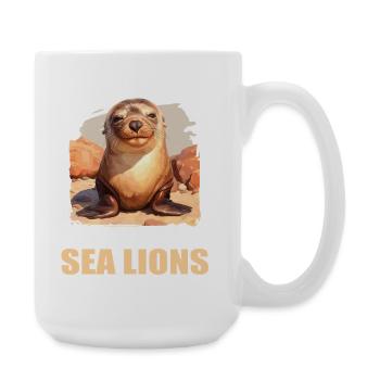 Sea Lions Sea Lion - Large Mug 440 ml - white - Right