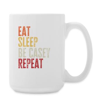 Eat Sleep Be Casey Repeat Retro Name - Large Mug 440 ml - white - Right