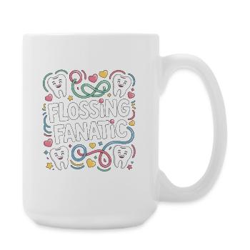 Periodontist Flossing Fanatic Dental Specialist - Large Mug 440 ml - white - Right