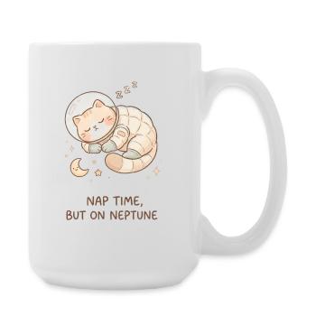 Nap Neptune | Cute Space Cat - Large Mug 440 ml - white - Right