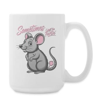 Sometimes I just be fartin' - Mouse farting fart - Large Mug 440 ml - white - Right