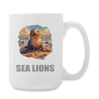 Sea Lions Sea Lion - Large Mug 440 ml - white - Right