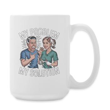 Periodontist Hygienist My Problem My Pictogram Mom - Große Tasse 440 ml - Weiß - Rechts
