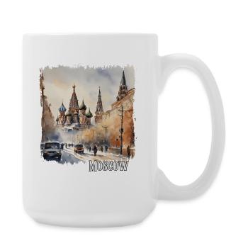 Aquarelle de Moscou, Moscou Russie - Grande tasse 440 ml - blanc - Droite