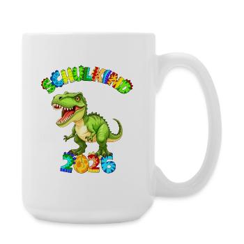 T-Rex - School Child 2026 - Colorful Dino Font - Large Mug 440 ml - white - Right