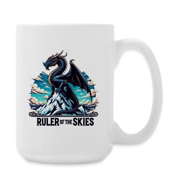 Ciel de dragon au-dessus d’une chaîne de montagnes - Grande tasse 440 ml - blanc - Droite