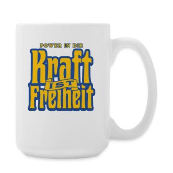 Kraft ist Freiheit - Power in Dir - Retro Design - Große Tasse 440 ml - Weiß - Rechts