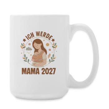 Ich werde Mama 2027 Schwangerschaftsverkündung - Große Tasse 440 ml - Weiß - Rechts