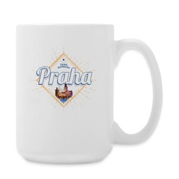 Prague with skyline capital of Czech Republic - Large Mug 440 ml - white - Right