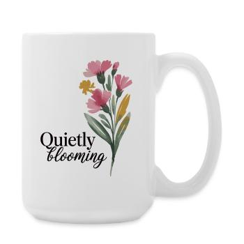 Blumen Shirt mit Inspirierender Spruch - Große Tasse 440 ml - Weiß - Rechts
