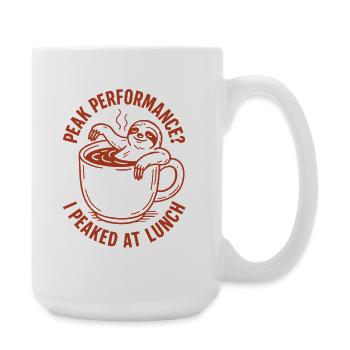Maximum performance at lunchtime | Burnout Joke - Large Mug 440 ml - white - Right