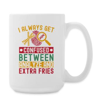 Forensic Science Major Get Confused Analyze - Large Mug 440 ml - white - Right