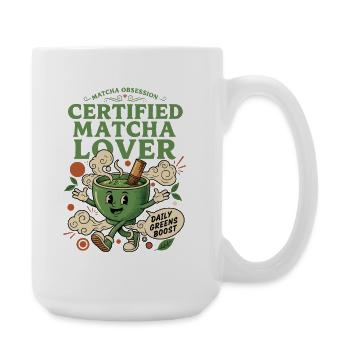 Matcha Obsession Certified Matcha Lover Daily - Large Mug 440 ml - white - Right