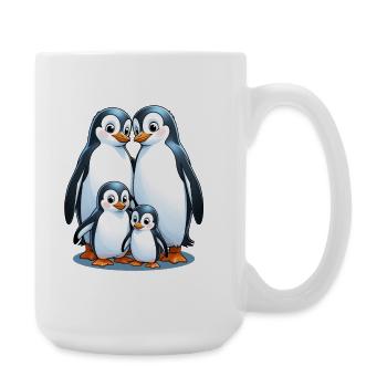 Famille de manchots dans la glace - Grande tasse 440 ml - blanc - Droite