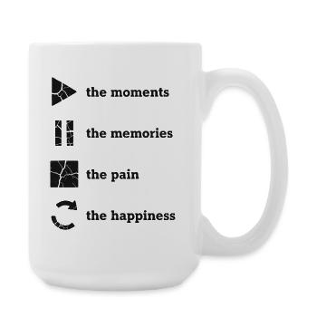 Mindfulness, Moments, Memories, Happiness - Large Mug 440 ml - white - Right