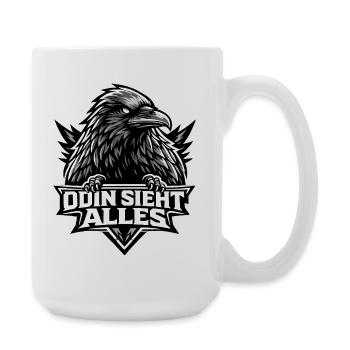 Schwarzer Rabe "Odin sieht alles" - Große Tasse 440 ml - Weiß - Rechts