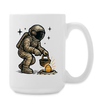 Astronaut sammelt osterei - Große Tasse 440 ml - Weiß - Rechts