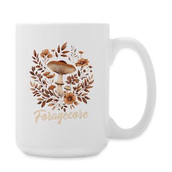 Sammel Ästhetik | Pilze Wald Herbst - Große Tasse 440 ml - Weiß - Rechts