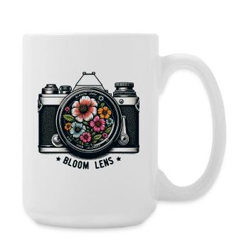 Floral Lens Retro Floral Motifs - Large Mug 440 ml - white - Right