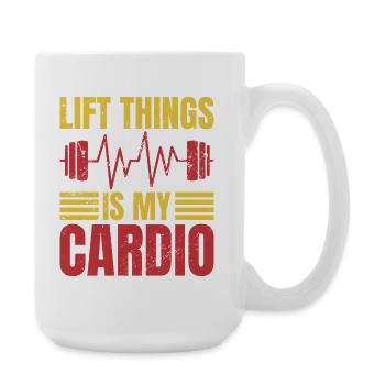 Motivation fitness Le bodybuilder Lift est mon cardio - Grande tasse 440 ml - blanc - Droite
