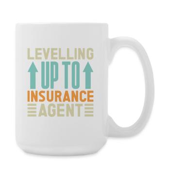 Insurance Agent Levelling Up To Funny Insurance - Large Mug 440 ml - white - Right