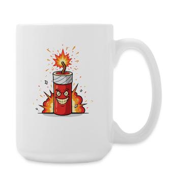 Angry Firecracker Comic - Large Mug 440 ml - white - Right