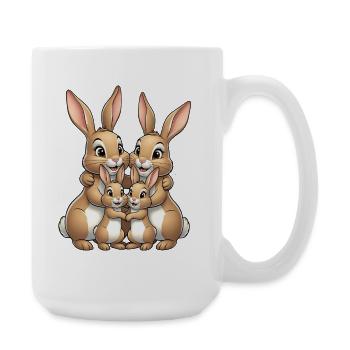 Rabbit Family Happiness - Large Mug 440 ml - white - Right