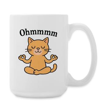 Ohmmmm Yoga Chat Détendu Méditation Design - Grande tasse 440 ml - blanc - Droite