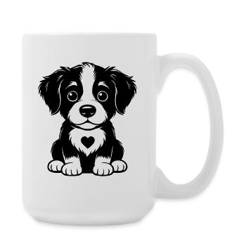 Chiot câlin au cœur tendre - Grande tasse 440 ml - blanc - Droite