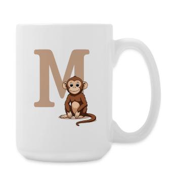 MonkeyM design with capital letter M - Large Mug 440 ml - white - Right