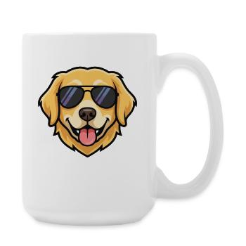 Cooler Hund mit Sonnenbrille Motiv - Große Tasse 440 ml - Weiß - Rechts