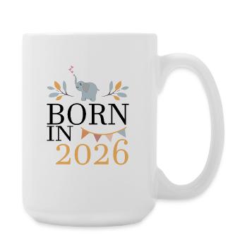 Born in 2026 Baby Elephant Soon Mom Gift - Large Mug 440 ml - white - Right