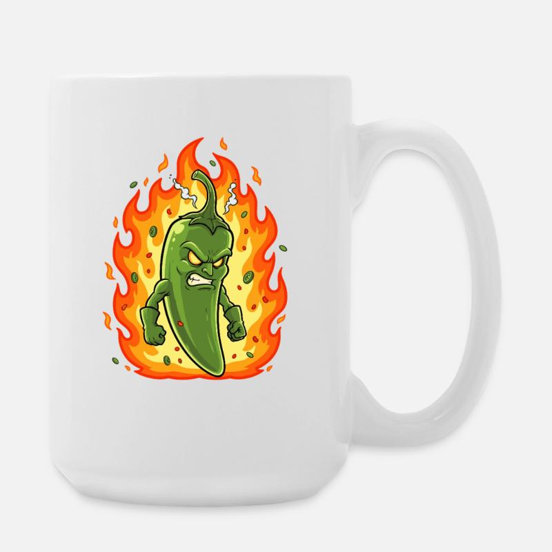 Feuriger Chili-Kämpfer - Große Tasse 440 ml - Weiß