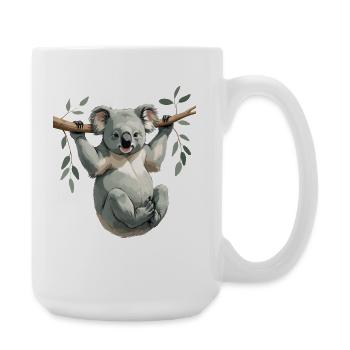Koala am Ast – Grüner Traum - Große Tasse 440 ml - Weiß - Rechts