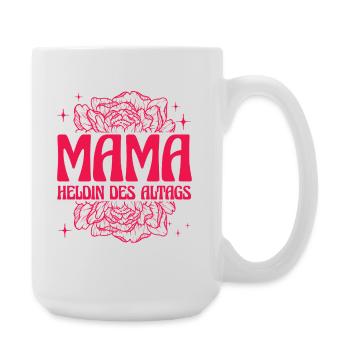 Mama Heldin des Alltags Retro Blumen Design - Große Tasse 440 ml - Weiß - Rechts