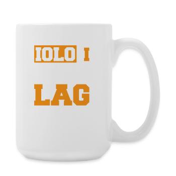 YOLO I Only LAG Once Gamer Quote Design - Large Mug 440 ml - white - Right