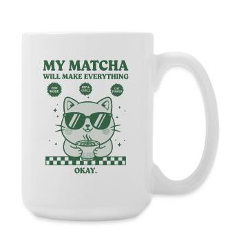 Mon matcha va tout arranger. Drôle de matcha. - Grande tasse 440 ml - blanc - Droite