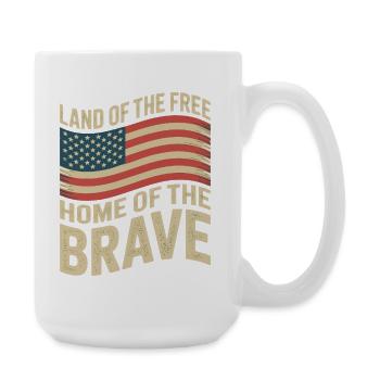Terre de la Liberté - Drapeau vintage des États-Unis - Grande tasse 440 ml - blanc - Droite