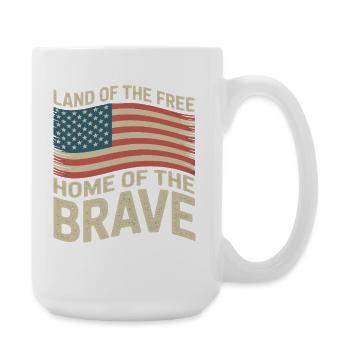 Land of the Free - USA Vintage Flag - Large Mug 440 ml - white - Right