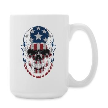 USA Totenkopf - Patriot Skull Design - Large Mug 440 ml - white - Right