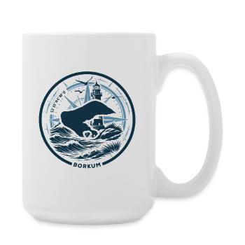 Borkum | When the Island Calls - Waves North Sea - Large Mug 440 ml - white - Right
