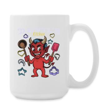 Diable de la cuisine de Devil’s Kitchen - Grande tasse 440 ml - blanc - Droite