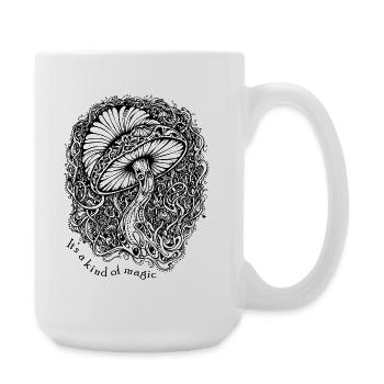 "Es ist eine Art Magie" – psychedelischer Pilz - Große Tasse 440 ml - Weiß - Rechts