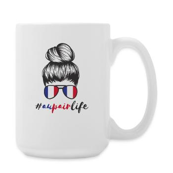 Au Pair France Year Abroad France #Aupairlife - Large Mug 440 ml - white - Right