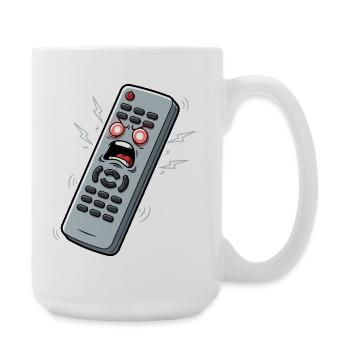 Screaming Remote Control Cartoon - Large Mug 440 ml - white - Right