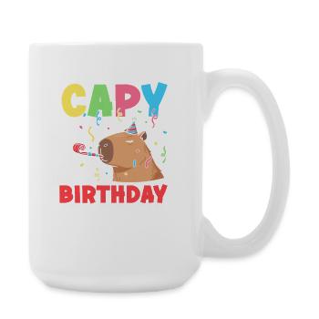 Capy Birthday Capybaras Cute Funny Animal - Large Mug 440 ml - white - Right
