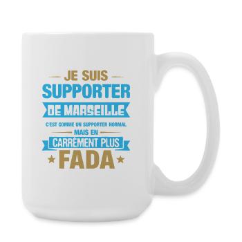 Supporter De Marseille En Carrément Plus Fada - Grande tasse 440 ml - blanc - Droite