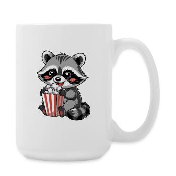 Pop-corn raton laveur câlin - Grande tasse 440 ml - blanc - Droite