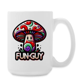 Psychedelischer Pilz Fun Guy - Große Tasse 440 ml - Weiß - Rechts